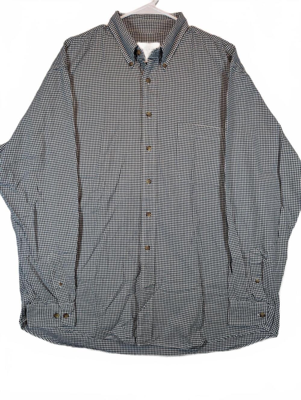 Eddie Bauer Button Down Gingham Check Shirt Long Sleeve Casual Mens XL